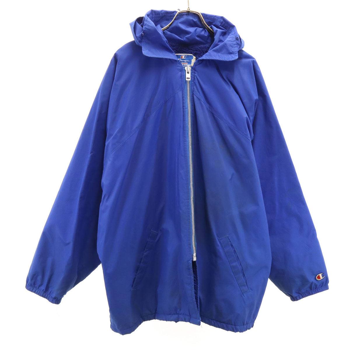 Champion チャンピオン 90s オールド USA製 青タグ ナイロンジャケット XL ブルー フーディー メンズ