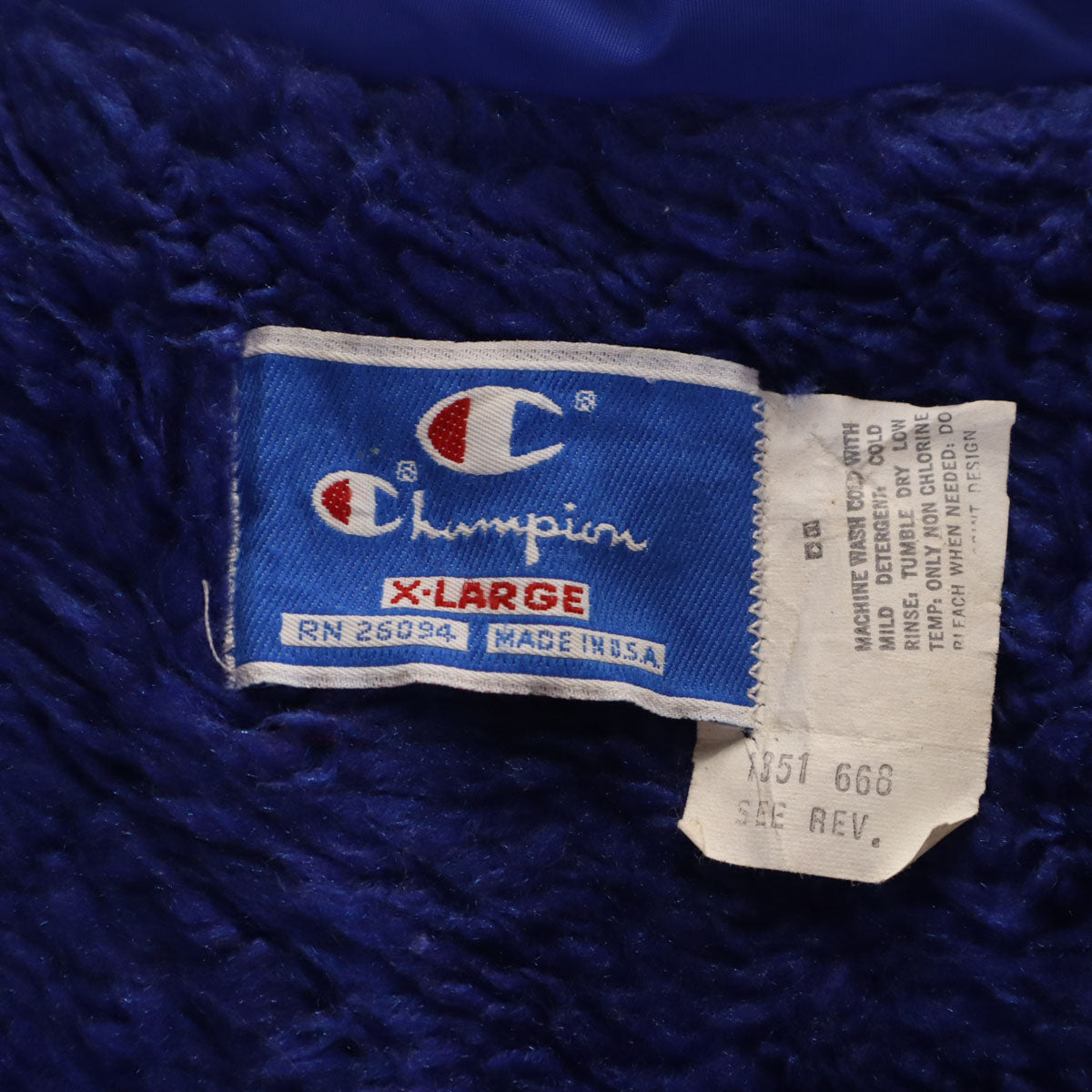 Champion チャンピオン 90s オールド USA製 青タグ ナイロンジャケット XL ブルー フーディー メンズ