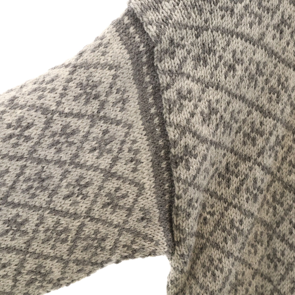 VINTAGE ヴィンテージ 80s ノルディック柄 長袖 チロリアン セーター グレー レディース