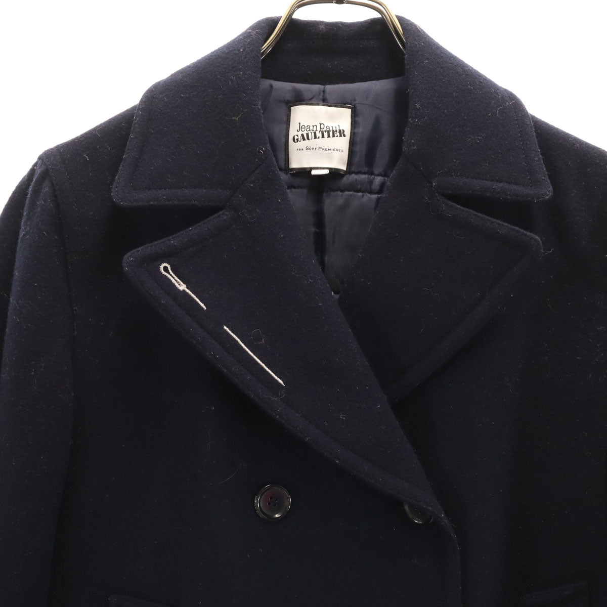 JEAN-PAUL GAULTIER ジャンポールゴルチエ ウールブレンド ピーコート 40 ネイビー レディース