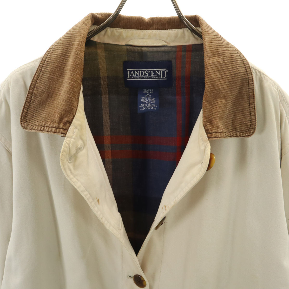 LANDS' END ランズエンド 90s オールド カバーオール XL アイボリー レディース