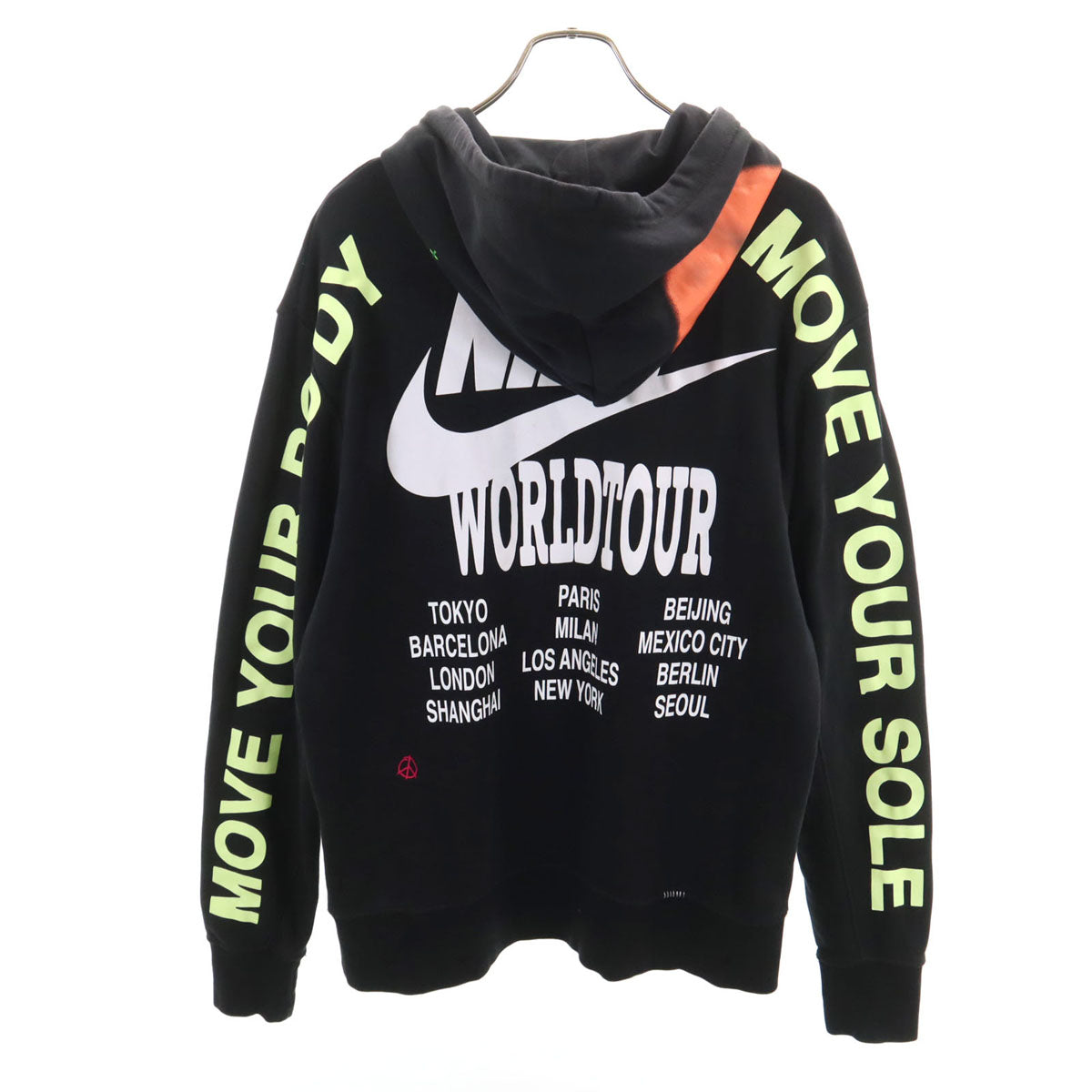 NIKE ナイキ バックロゴ 長袖 スウェットパーカー L ブラック メンズ