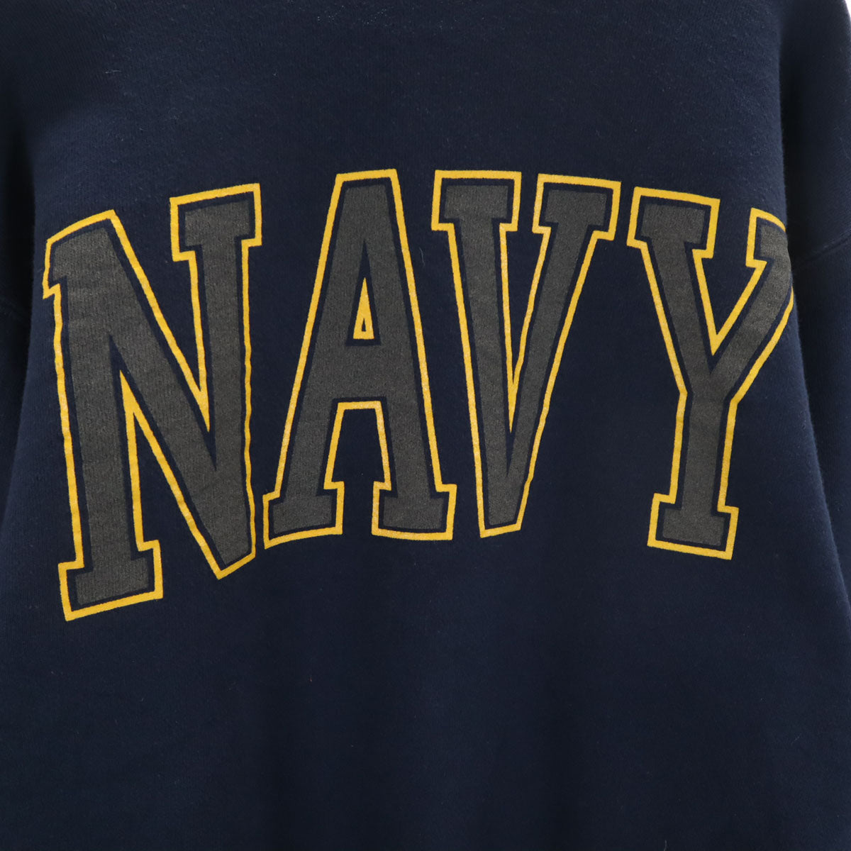 SOFFE ソフィー 90s オールドUSA製 長袖 U.S.NAVY スウェット S ネイビー 裏起毛 前V メンズ