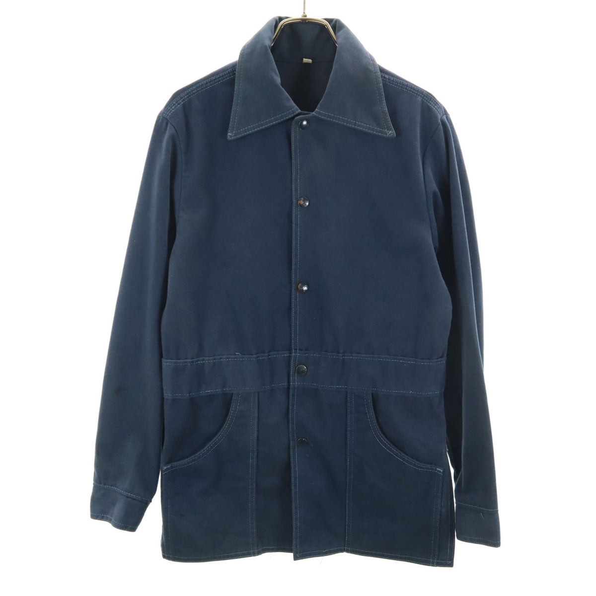 VINTAGE ヴィンテージ 70s サファリジャケット ワークジャケット 36 ネイビー メンズ