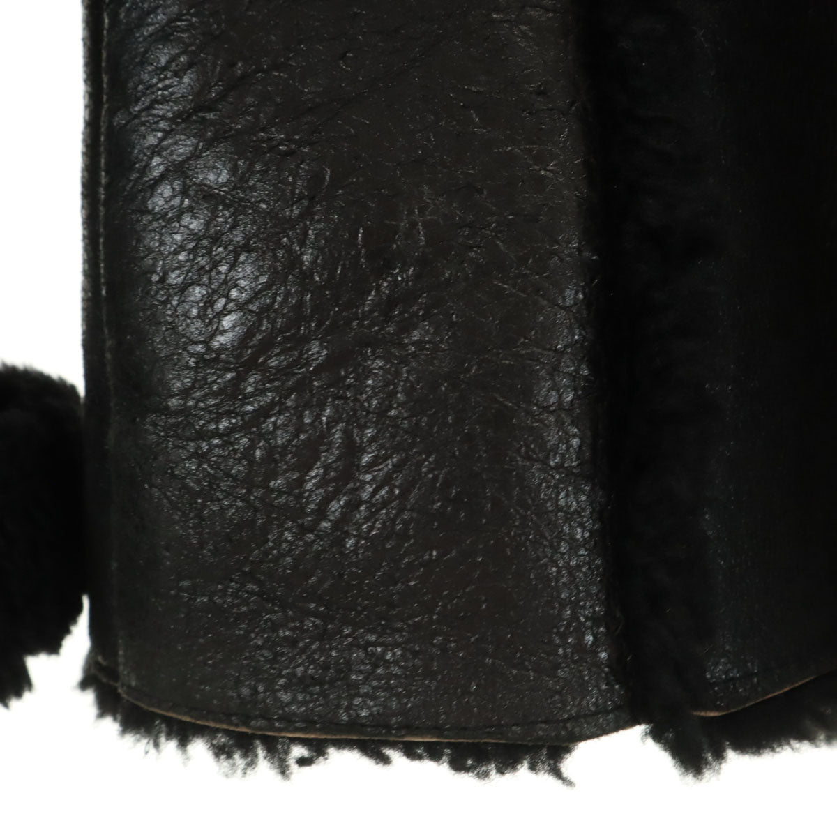 PALMUS 羊革 ムートンコート F ブラック レディース