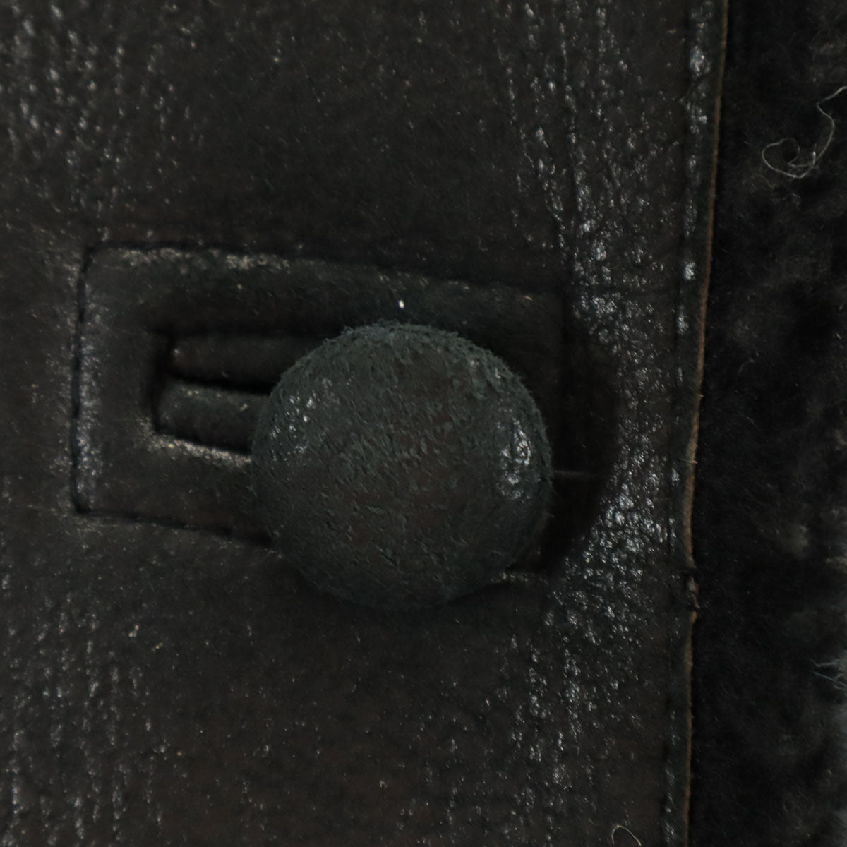 PALMUS 羊革 ムートンコート F ブラック レディース