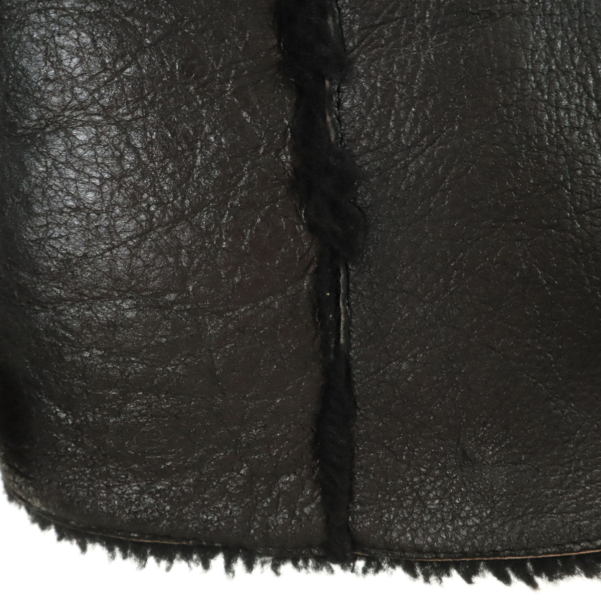 PALMUS 羊革 ムートンコート F ブラック レディース