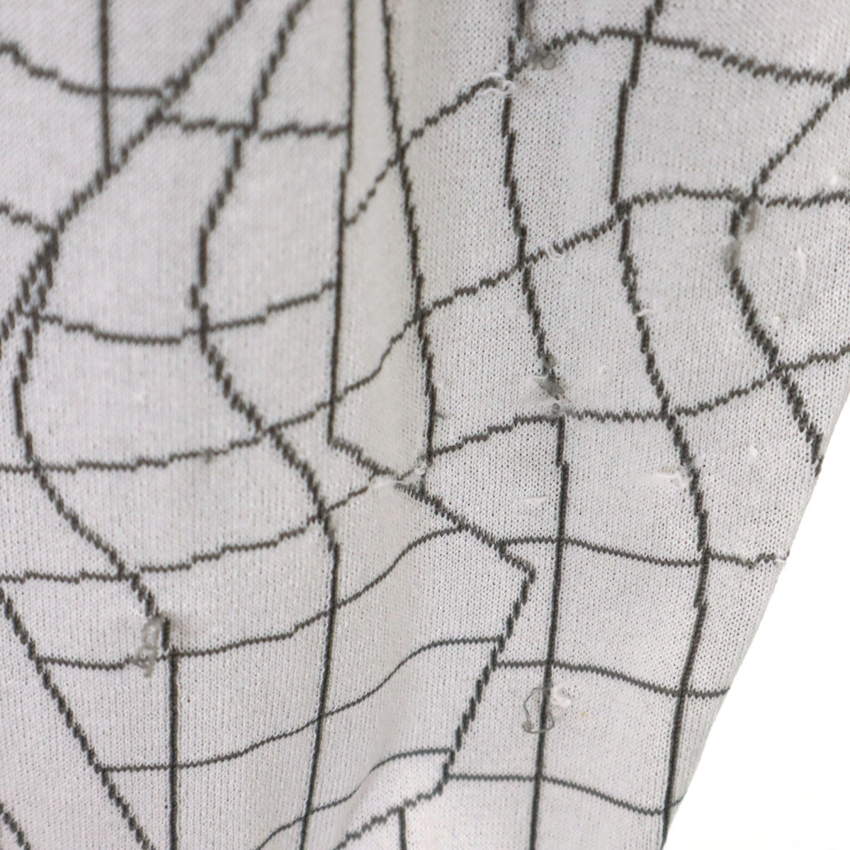 LANVIN SPORT ランバンスポール 幾何学柄 長袖 ニット 40 ホワイト メンズ