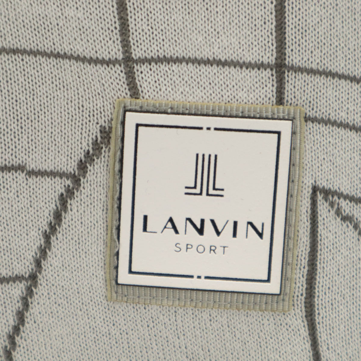 LANVIN SPORT ランバンスポール 幾何学柄 長袖 ニット 40 ホワイト メンズ