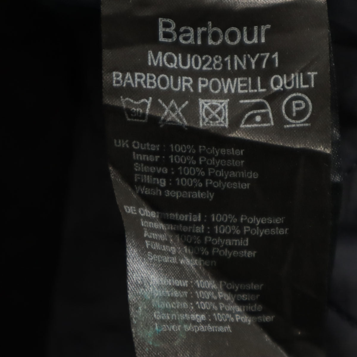 Barbour バブアー パウエル キルト ジャケット XXL ネイビー キルティングジャケット メンズ