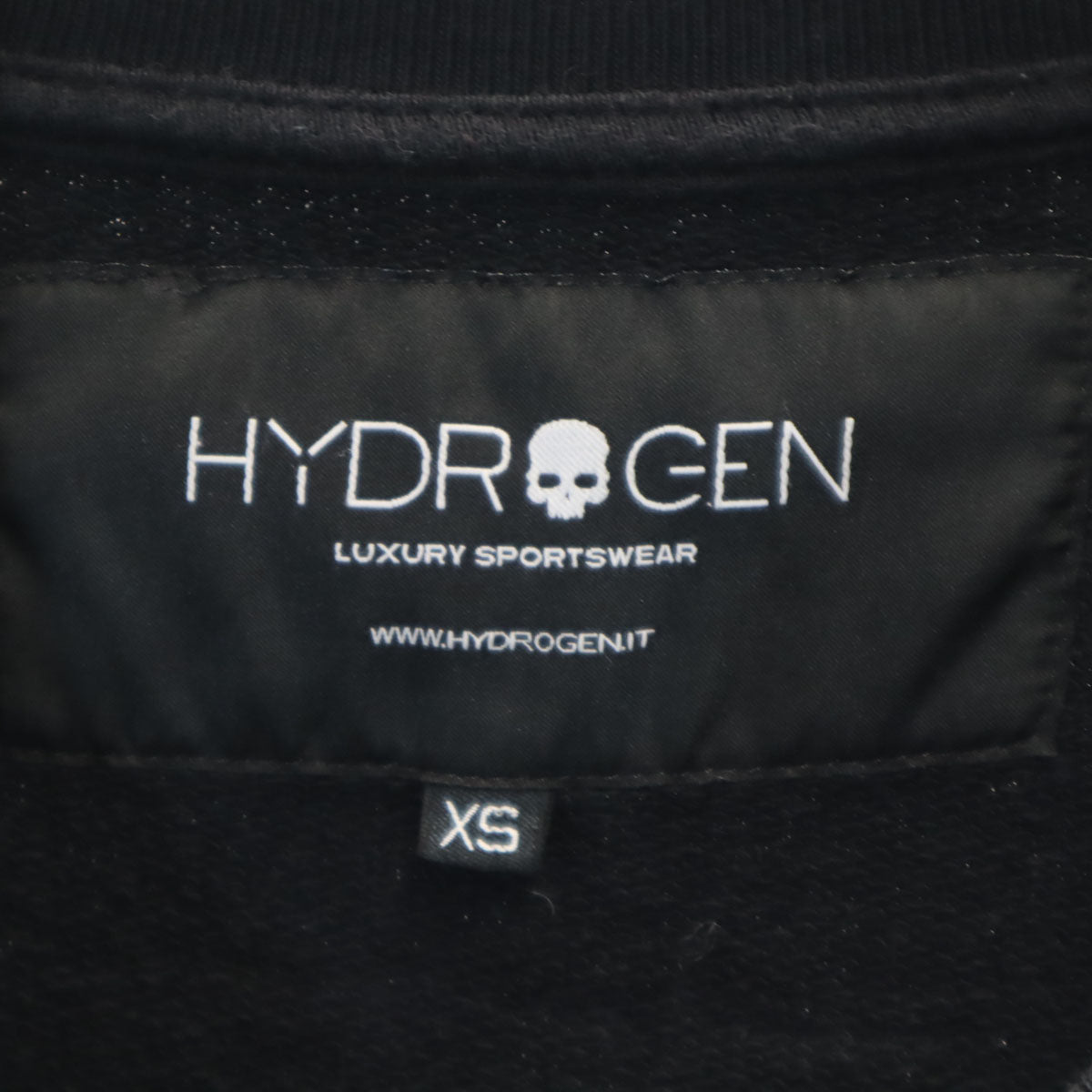 HYDROGEN ハイドロゲン イタリア製 スカル 長袖 スウェット トレーナー XS ブラック メンズ