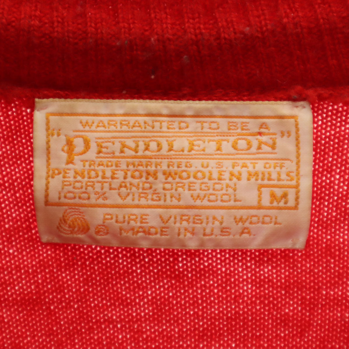 PENDLETON ペンドルトン 70s USA製 ヴィンテージ 長袖 ニット M レッド セーター レディース