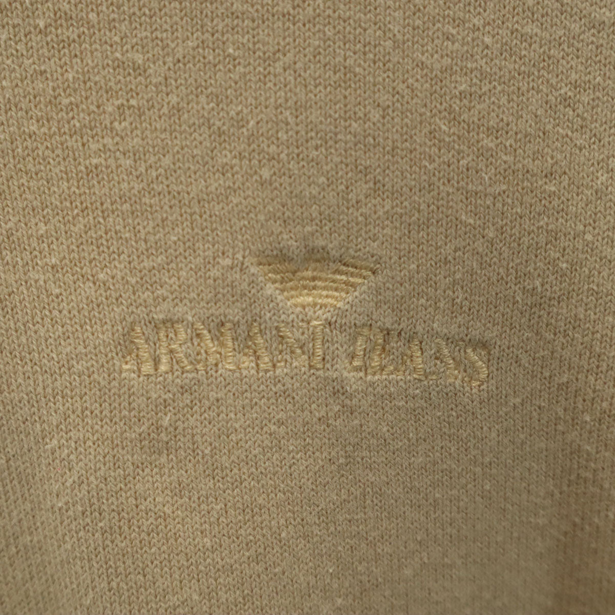 ARMANI JEANS アルマーニジーンズ 90s イタリア製 オールド 長袖 Vネック ニット M ベージュ メンズ