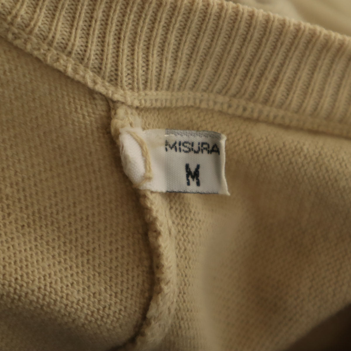ARMANI JEANS アルマーニジーンズ 90s イタリア製 オールド 長袖 Vネック ニット M ベージュ メンズ