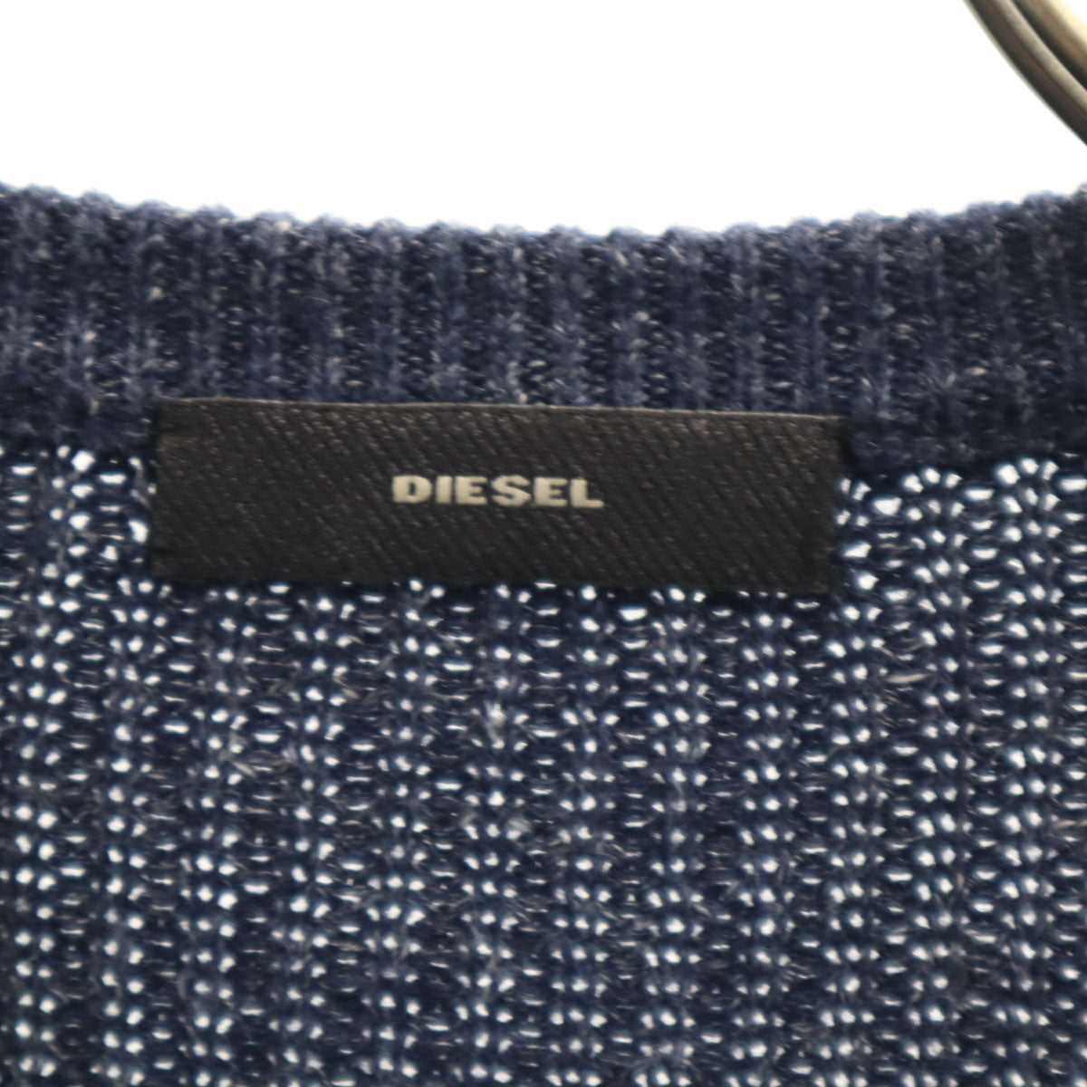 DIESEL ディーゼル 長袖 シャツレイヤード Vネック ニットカーディガン XS ネイビー レディース