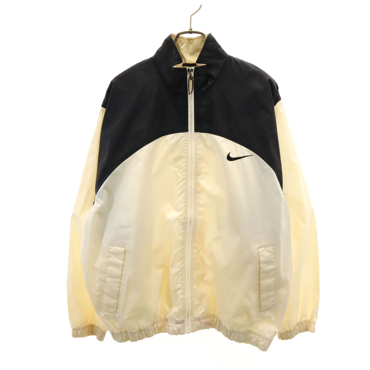 NIKE ナイキ 90s オールド ナイロンジャケット L 12-14 アイボリー キッズ