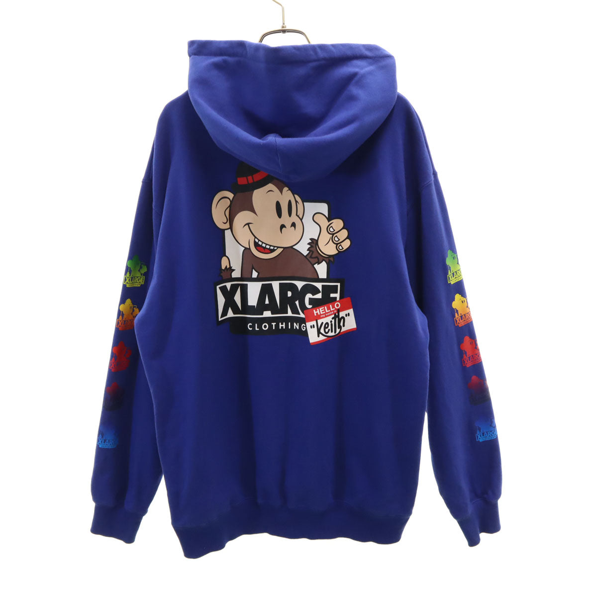 XLARGE エクストララージ バックプリント Keith 長袖 スウェットパーカー L ブルー キース メンズ