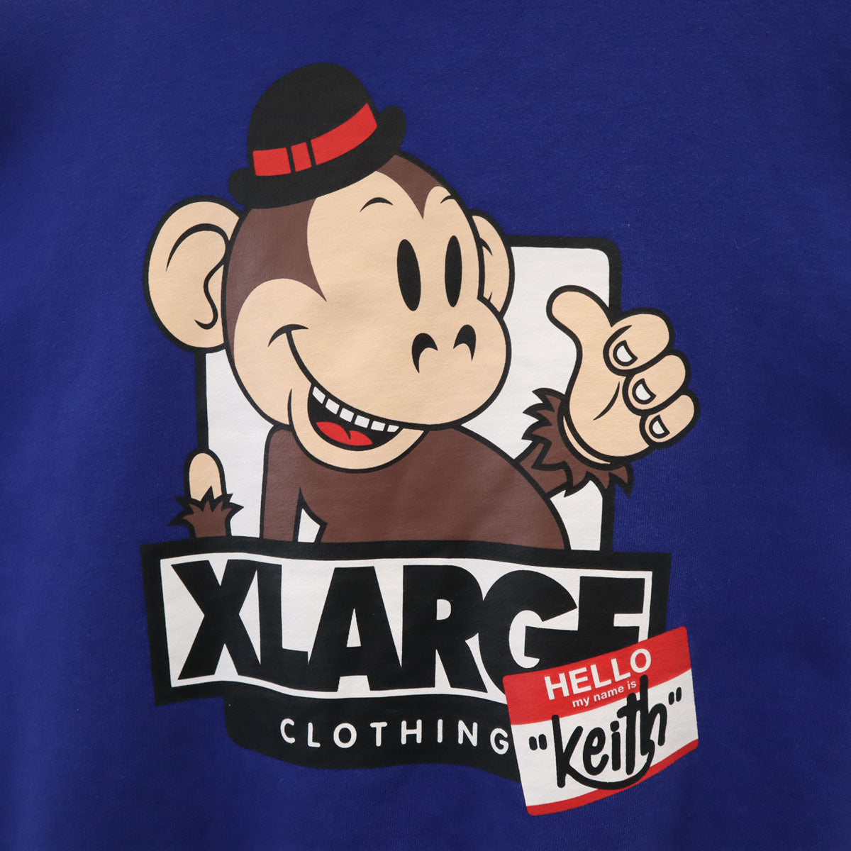 XLARGE エクストララージ バックプリント Keith 長袖 スウェットパーカー L ブルー キース メンズ