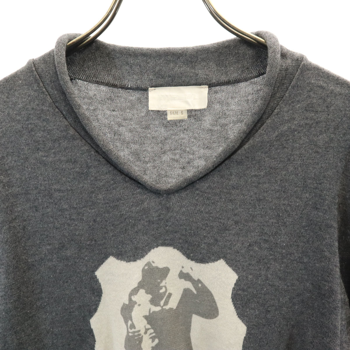 DIESEL ディーゼル シルクブレンド 長袖 ニット S チャコールグレー セーター レディース