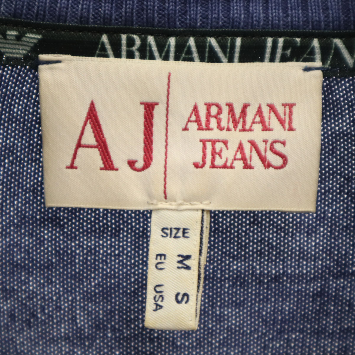 ARMANI JEANS アルマーニジーンズ ニットジャケット M ネイビー メンズ