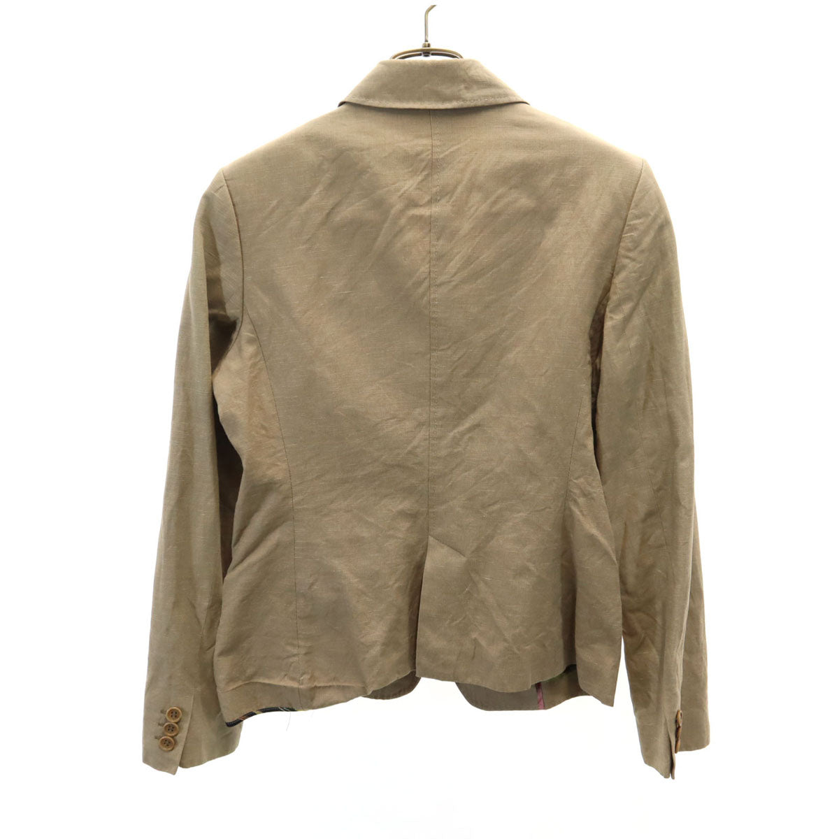 Paul Smith BLACK ポールスミス ブラック リネンブレンド テーラードジャケット 42 ベージュ レディース