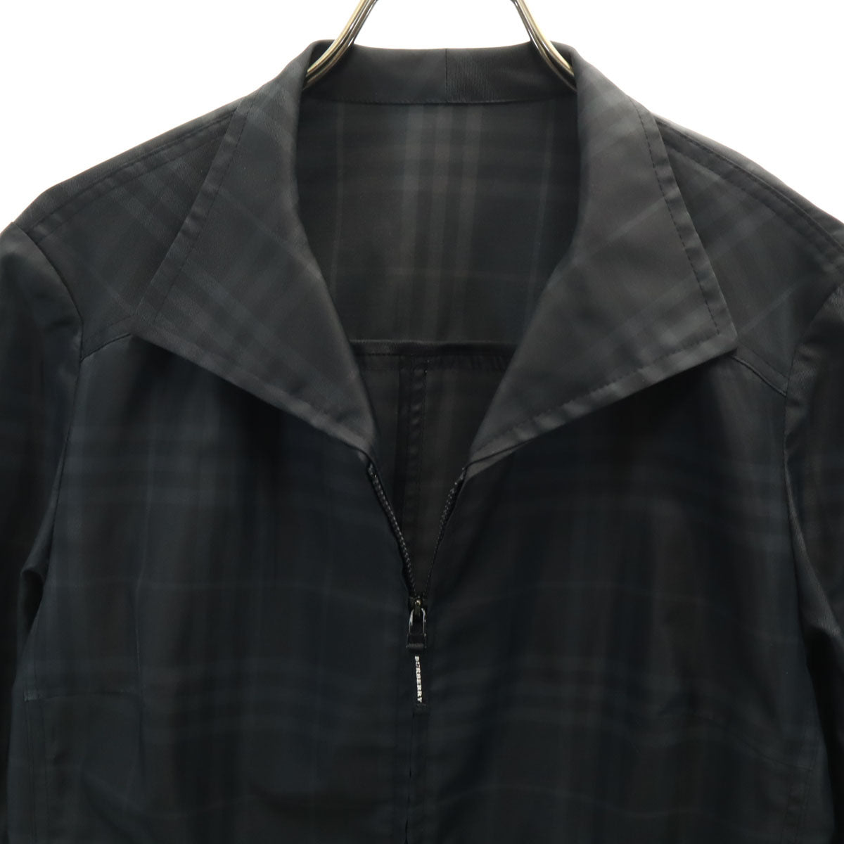 BURBERRY LONDON バーバリーロンドン チェック柄 ウインドブレーカー 42 ブラック ジャケット レディース