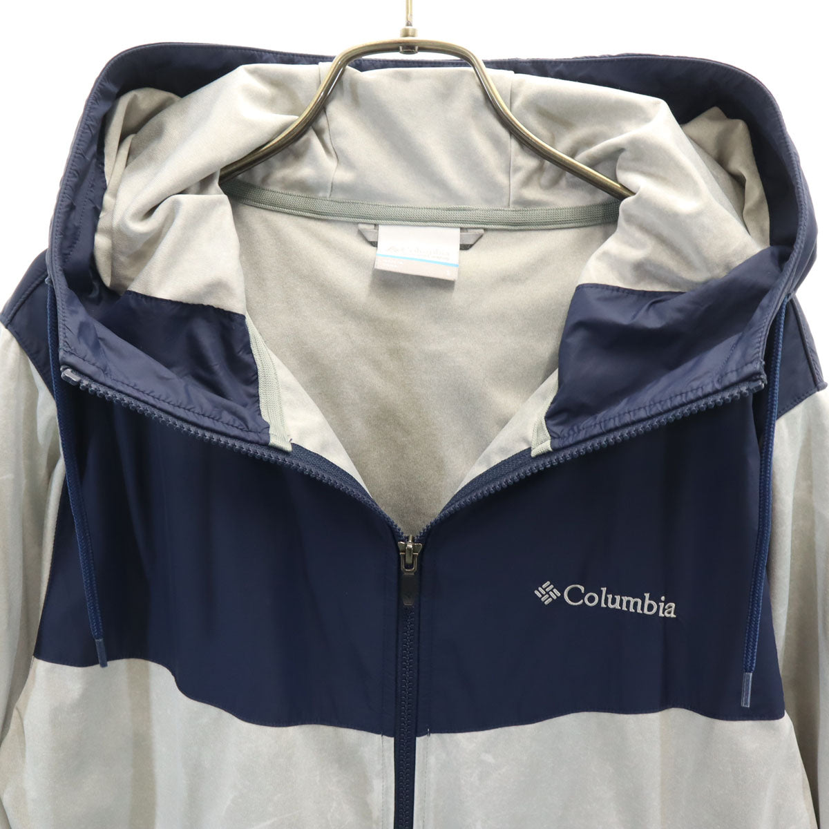Columbia コロンビア バイカラー 長袖 ジップパーカー S グレー アウトドア メンズ