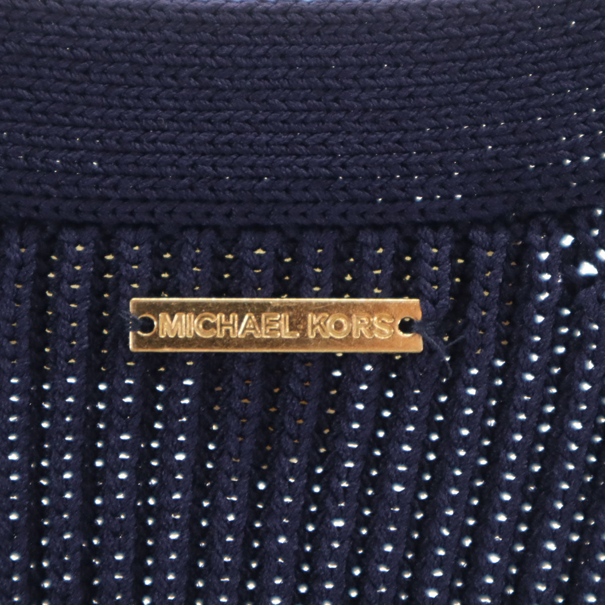 未使用 MICHAEL MICHAEL KORS マイケルマイケルコース 長袖 Vネック ロング ニットカーディガン L ネイビー レディース