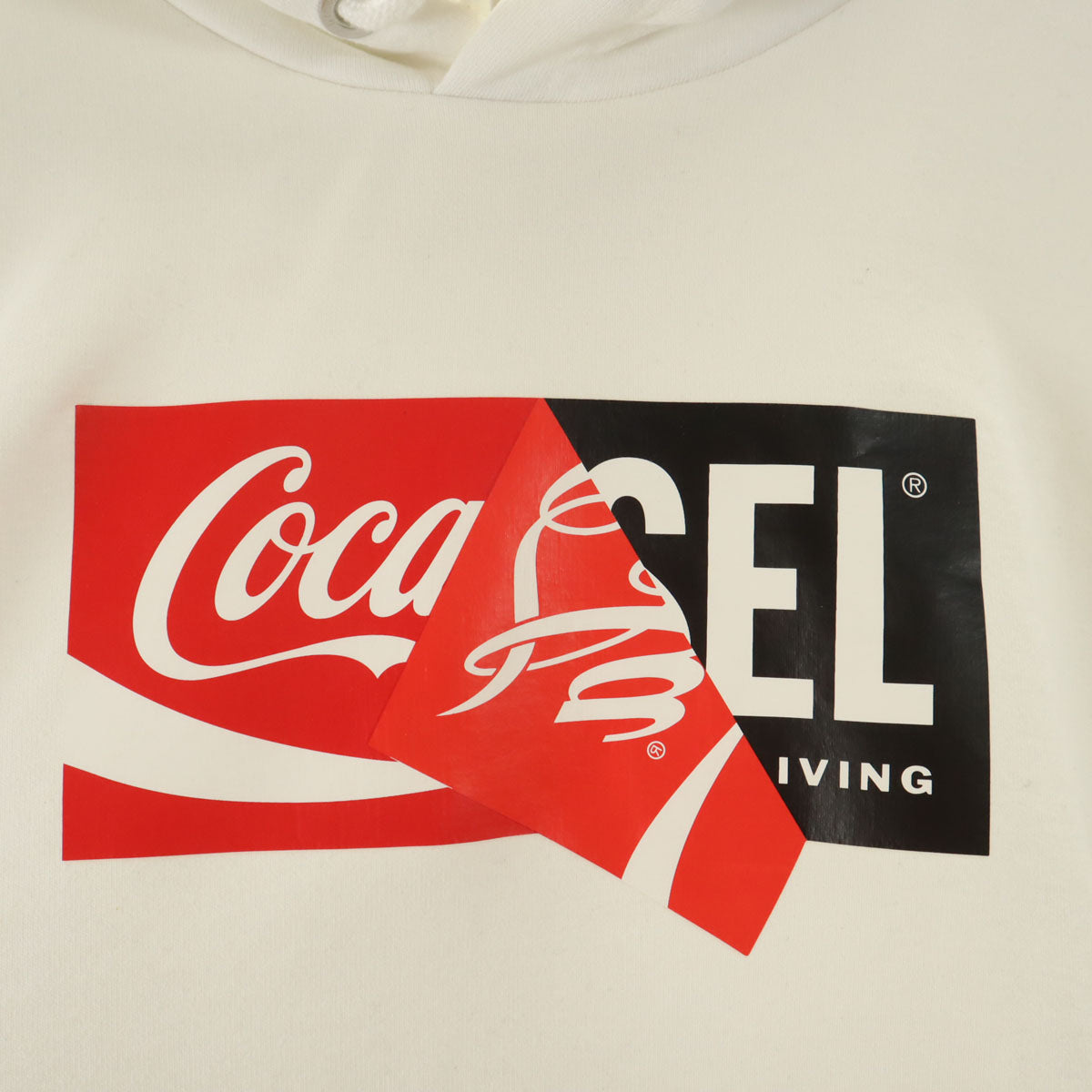 DIESEL ディーゼル coca-cola コカコーラ コラボ めくれロゴ 長袖 スウェットパーカー L ホワイト メンズ