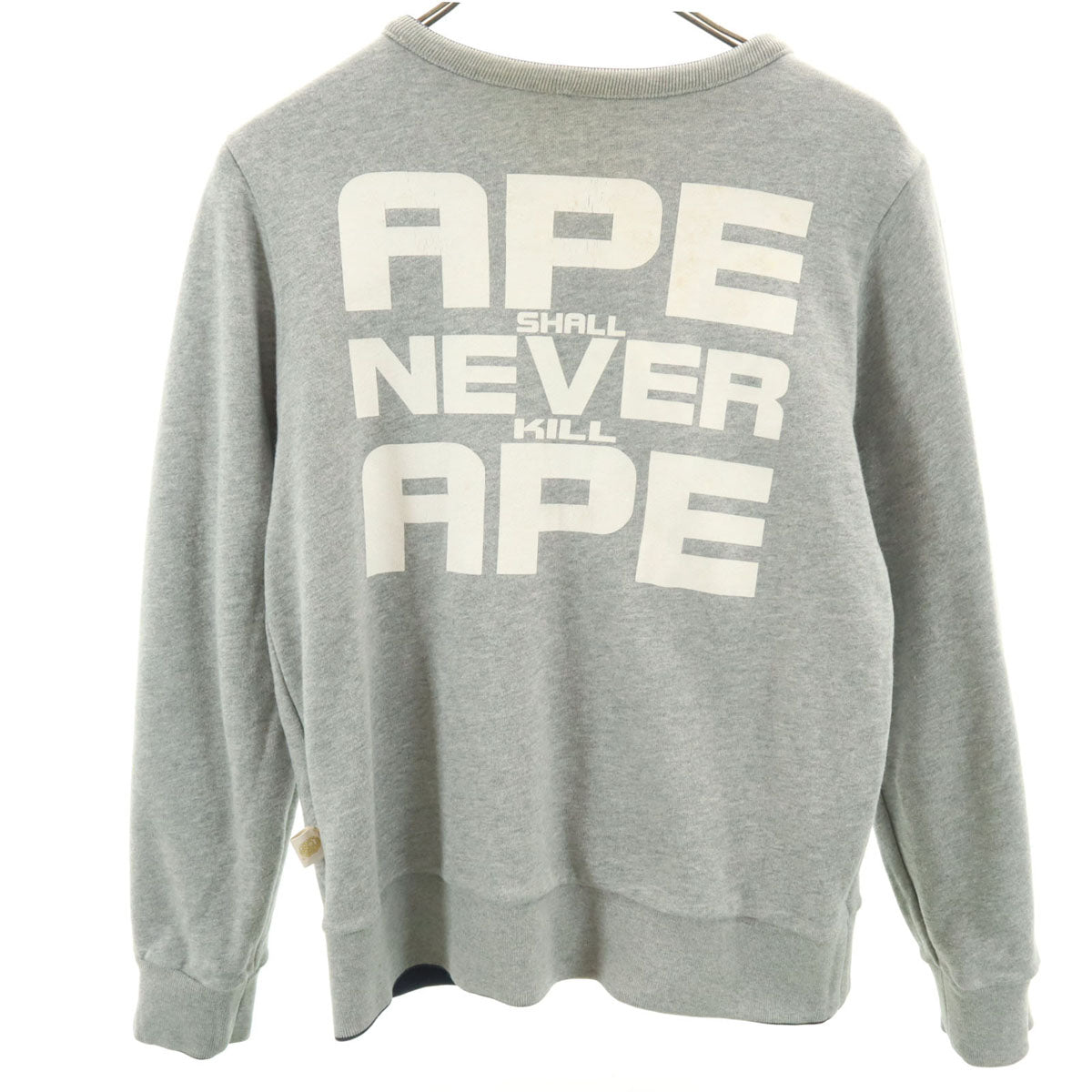 A BATHING APE アベイシングエイプ 長袖 リバーシブル スウェット トレーナー グレー メンズ