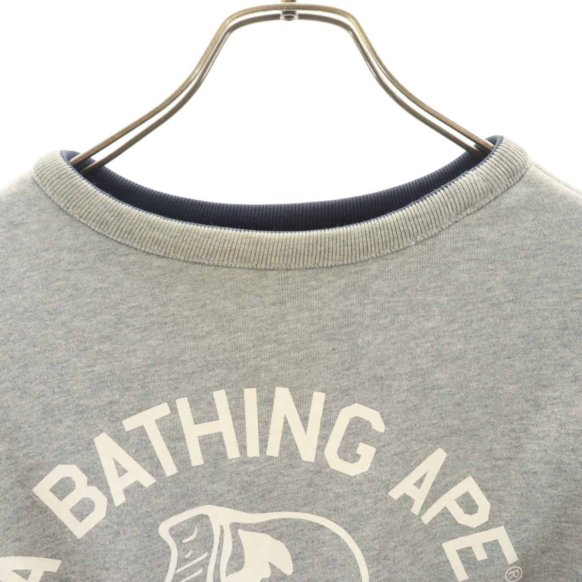 A BATHING APE アベイシングエイプ 長袖 リバーシブル スウェット トレーナー グレー メンズ