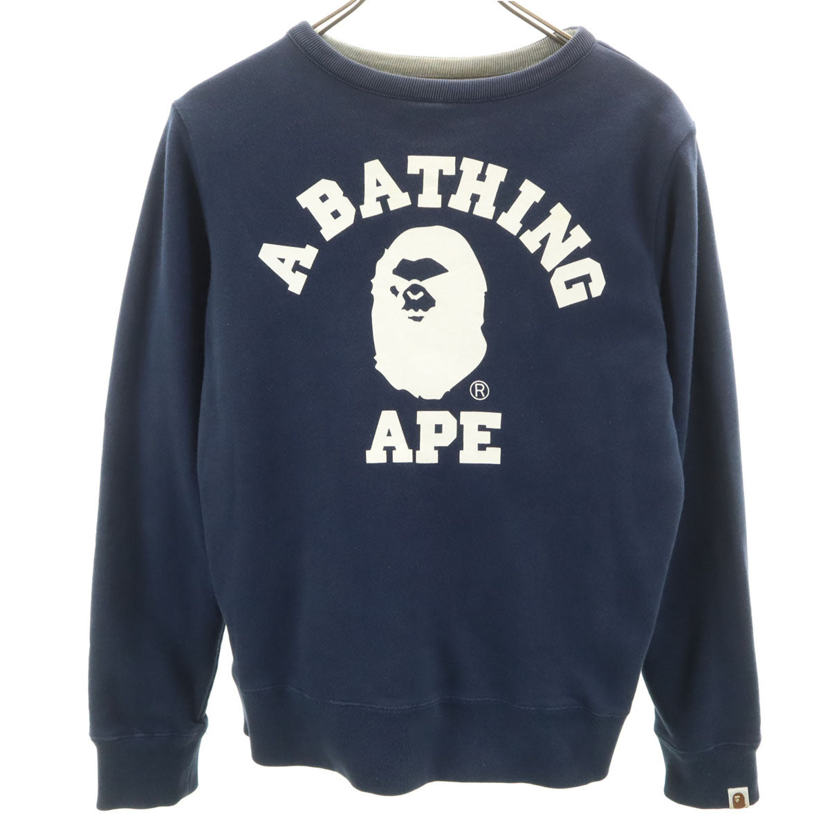 A BATHING APE アベイシングエイプ 長袖 リバーシブル スウェット トレーナー グレー メンズ