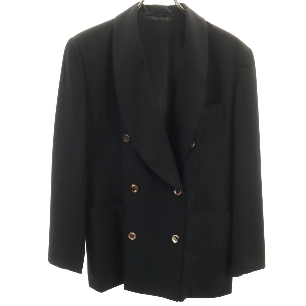 美品 KENZO ケンゾー 90s 日本製 オールド ショールカラー ダブル ジャケット M ブラック レディース