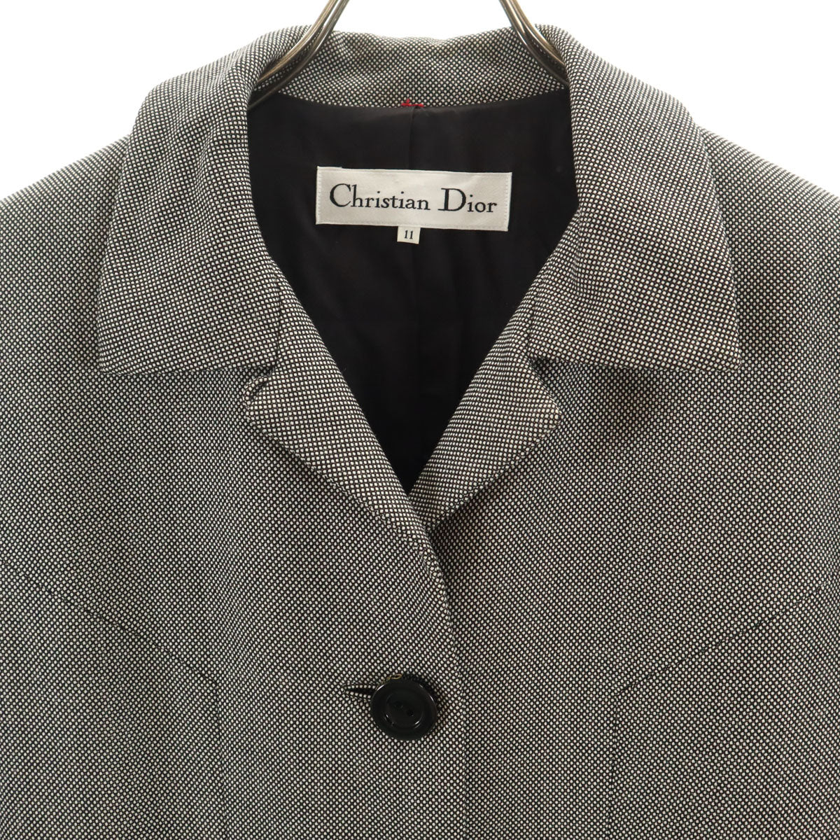 Christian Dior クリスチャンディオール 90s オールド バーズアイ ジャケット 11 ブラック レディース