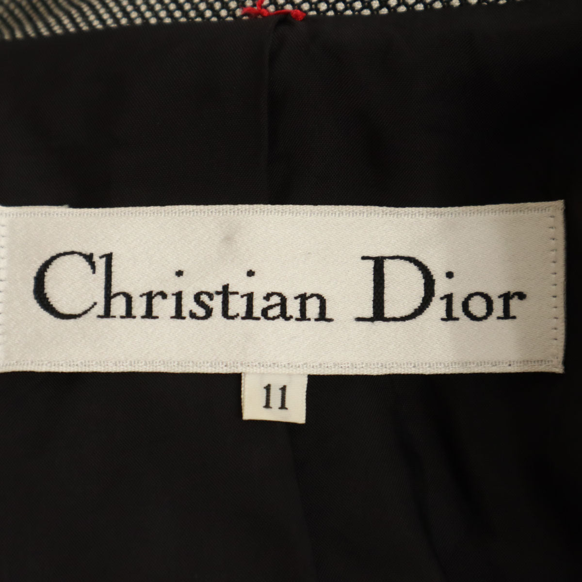 Christian Dior クリスチャンディオール 90s オールド バーズアイ ジャケット 11 ブラック レディース