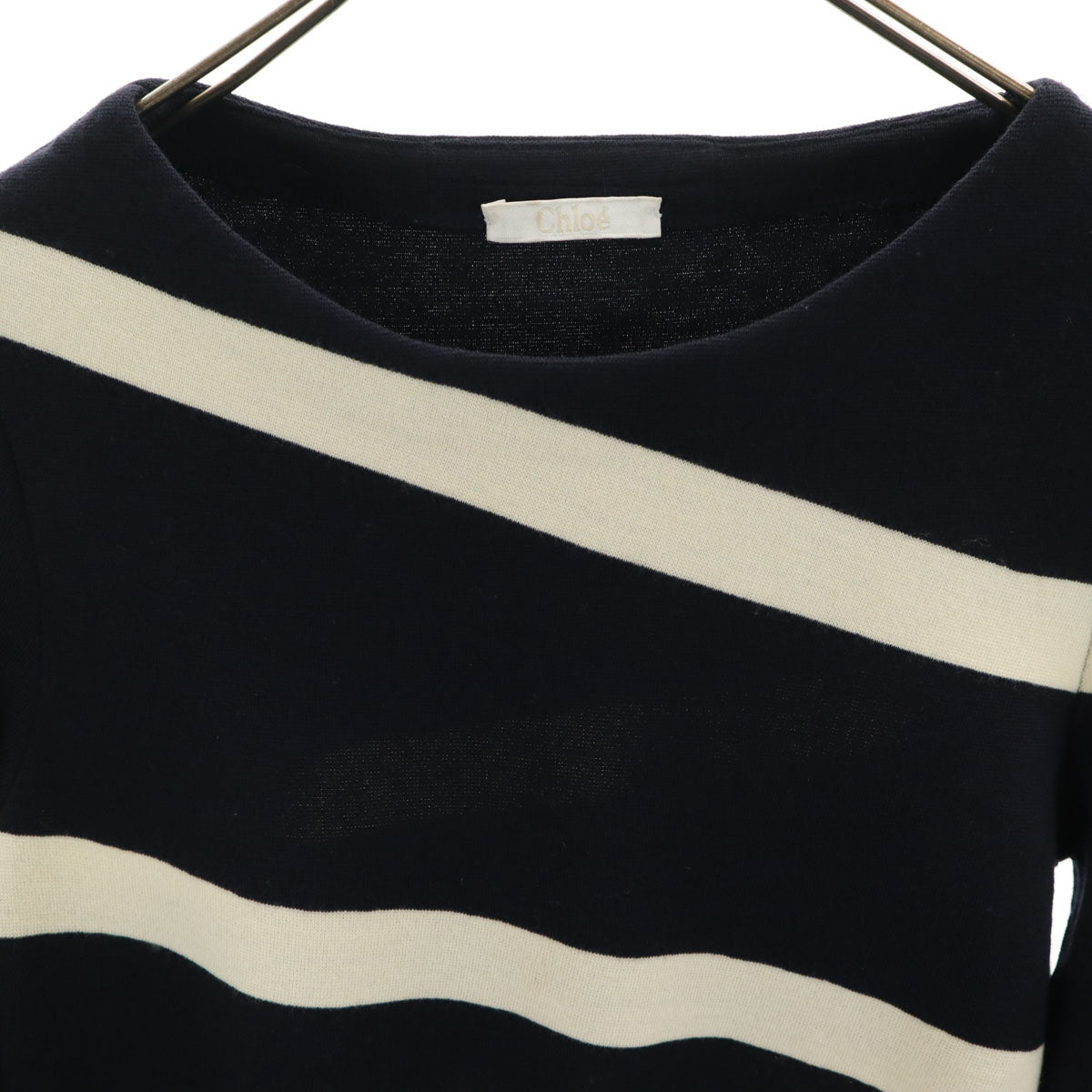 Chloe クロエ イタリア製 長袖 ニット XS ネイビー レディース