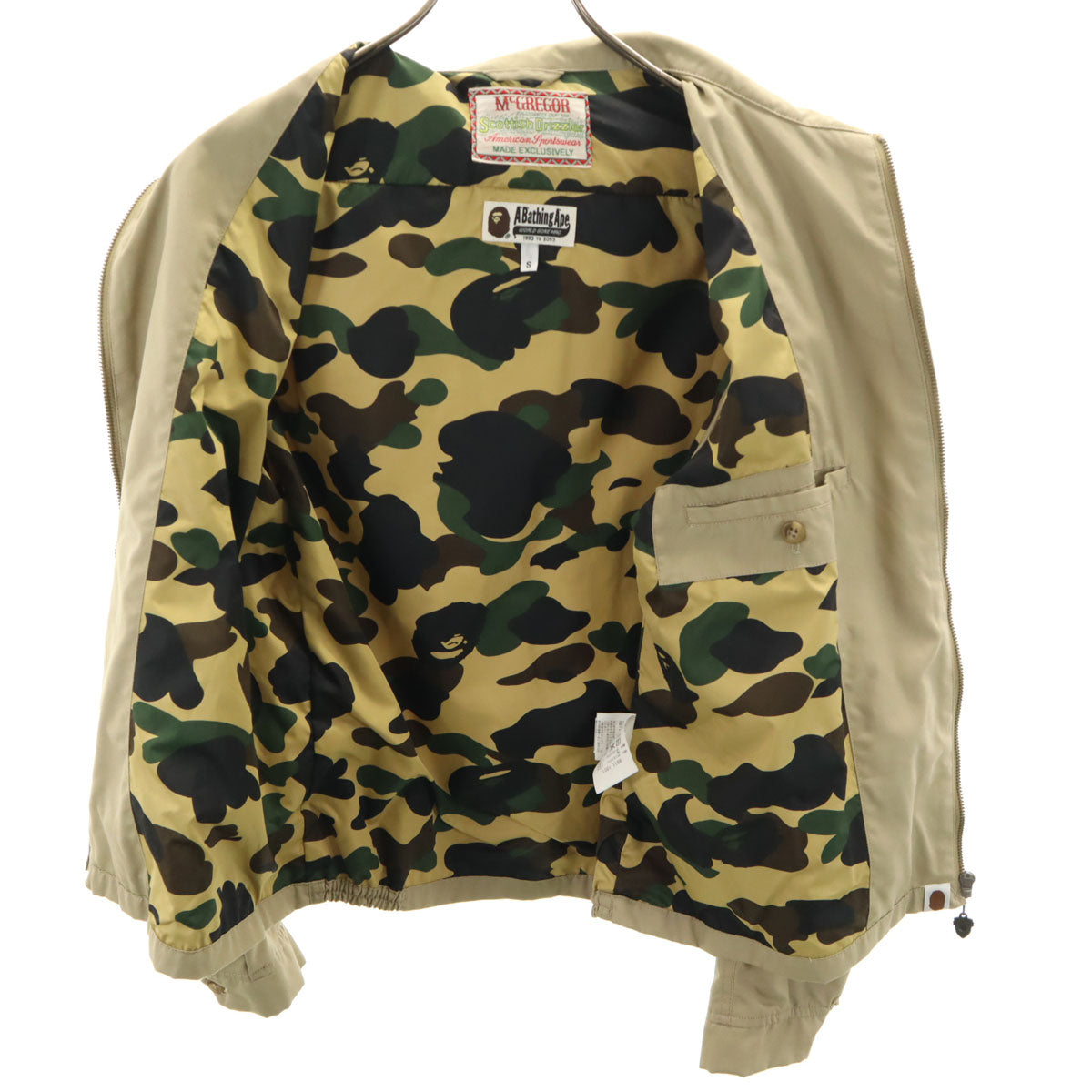 A BATHING APE アベイシングエイプ McGREGOR マックレガー コラボ 日本製 ブルゾン S ベージュ ジャケット メンズ