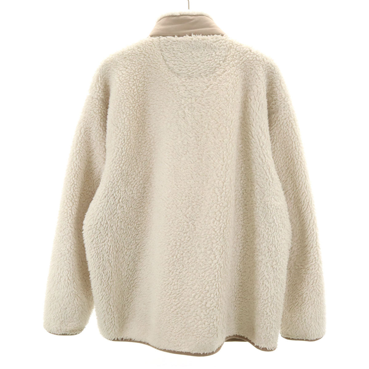 UNIQLO ユニクロ × ホワイトマウンテニアリング コラボ 半袖 オーバサイズ ハーフボタン フリースジャケット S ベージュ系 × White Mountaineering プルオーバー メンズ