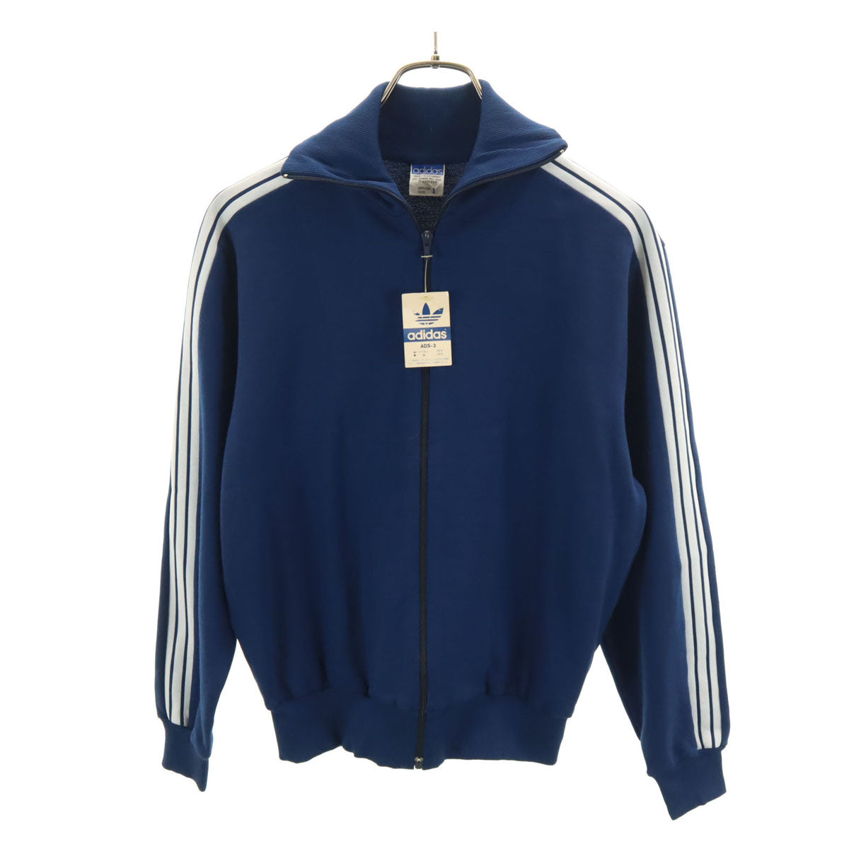 美品 adidas アディダス 70s ADS-3 デッドストック ヴィンテージ 西ドイツタグ トラックジャケット 1 ネイビー ジャージ デサント メンズ