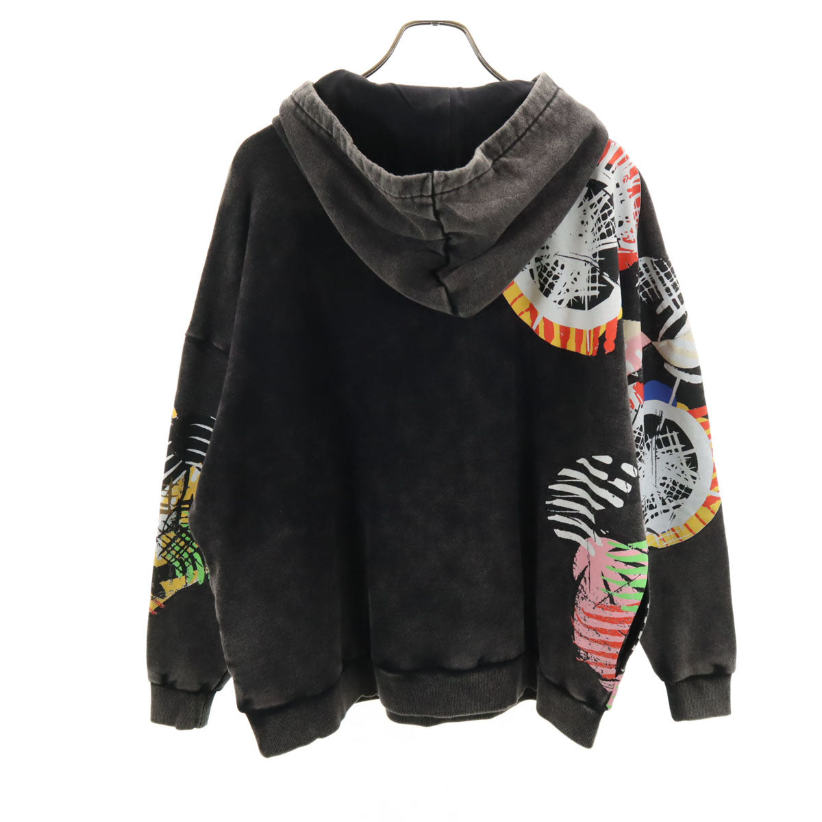 未使用 Desigual デシグアル Disney ディズニー コラボ ミッキーマウス 長袖 オーバーサイズ スウェットパーカー S ブラック系 レディース