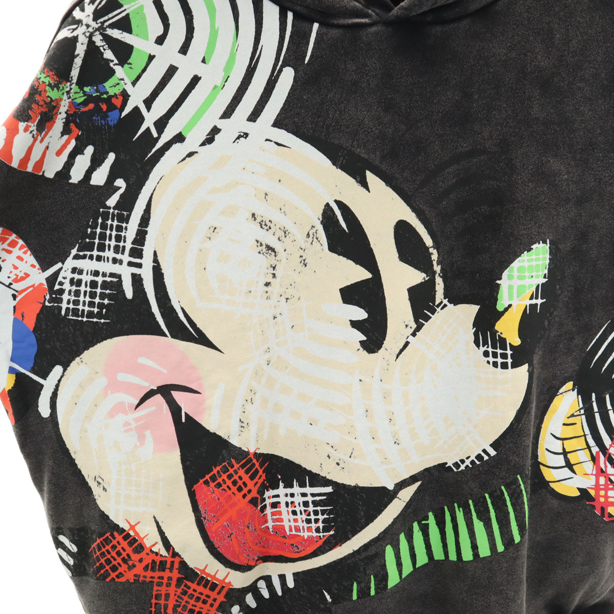 未使用 Desigual デシグアル Disney ディズニー コラボ ミッキーマウス 長袖 オーバーサイズ スウェットパーカー S ブラック系 レディース