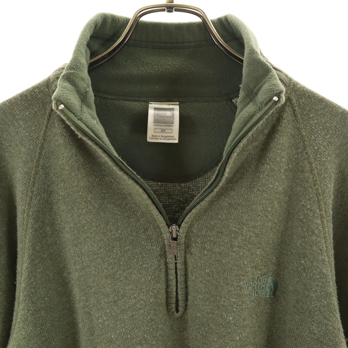 THE NORTH FACE ノースフェイス ウールブレンド 長袖 ハーフジップ セーター S カーキ AP3E アウトドア ニット メンズ