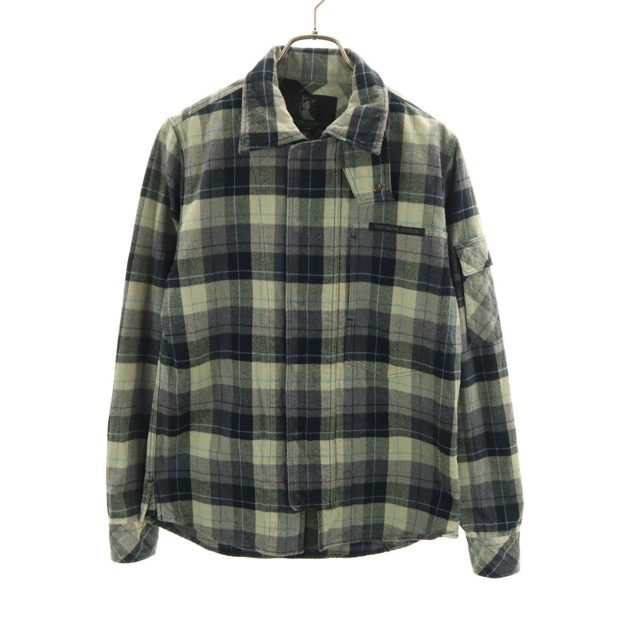 HYSTERIC GLAMOUR ヒステリックグラマー 日本製 チェック柄 長袖 シャツジャケット S グレー系 メンズ