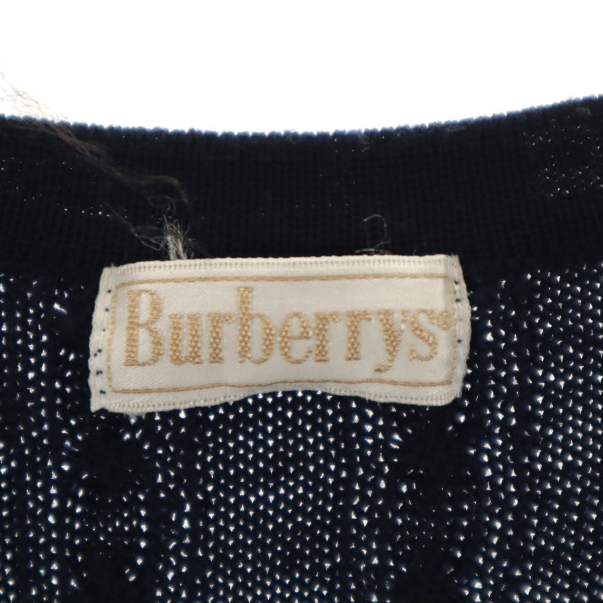 Burberrys バーバリーズ 90s ウール オールド ケーブル ニットベスト M ネイビー レディース
