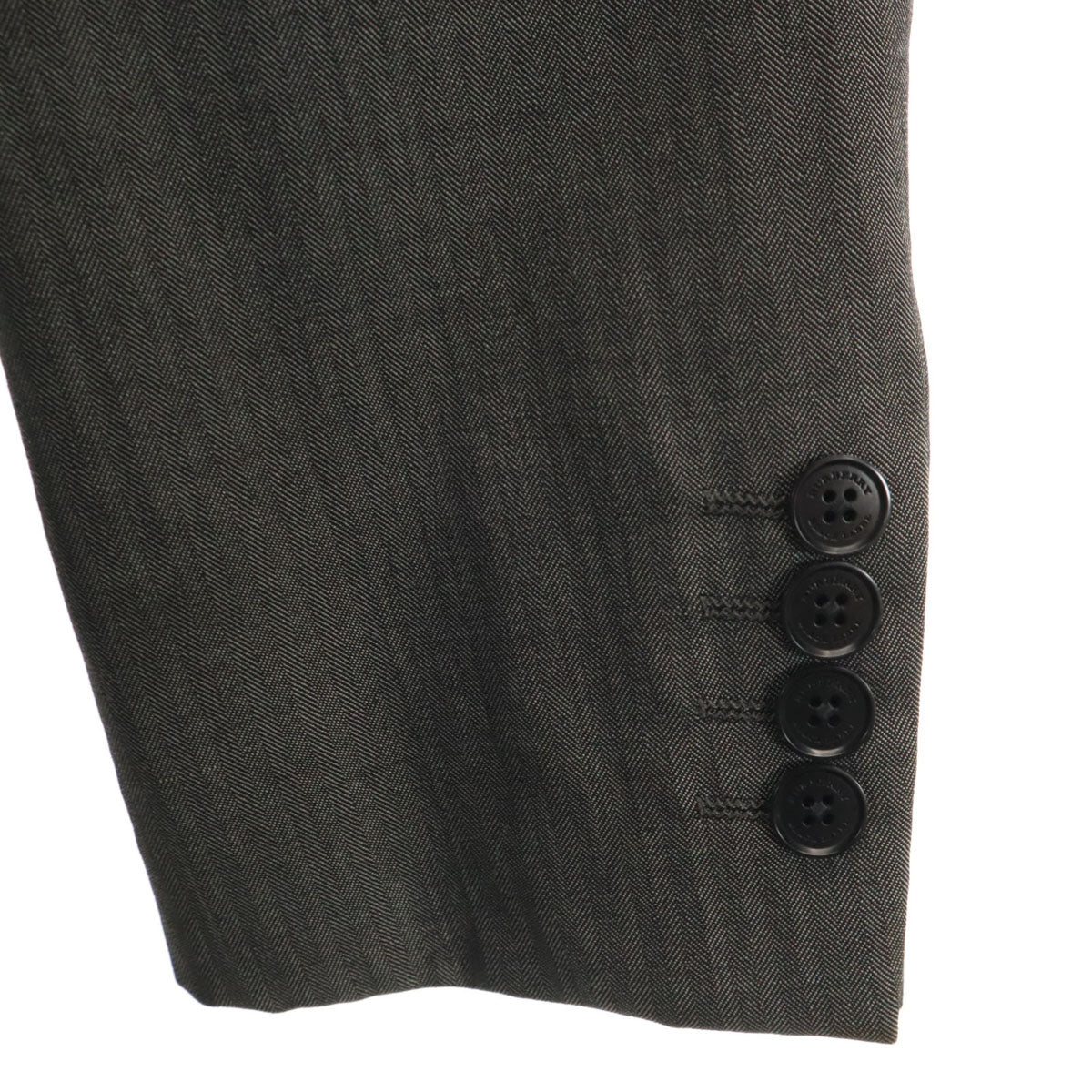 BURBERRY BLACK LABEL バーバリーブラックレーベル 日本製 ヘリンボーン テーラードジャケット 36 グレー 三陽商会 メンズ