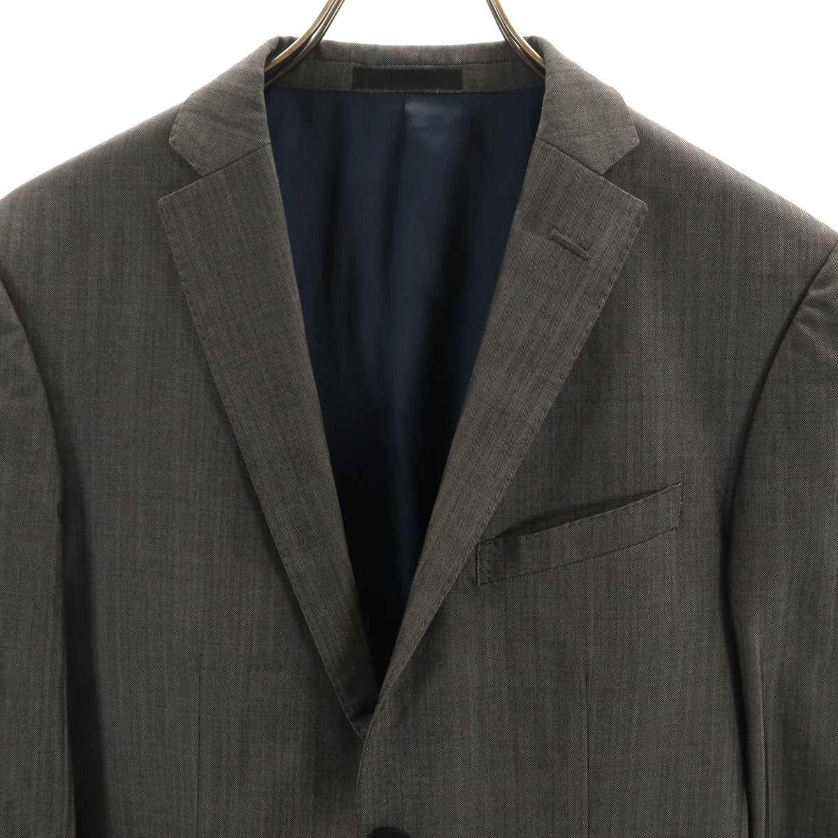 BURBERRY BLACK LABEL バーバリーブラックレーベル 日本製 ヘリンボーン テーラードジャケット 36 グレー 三陽商会 メンズ