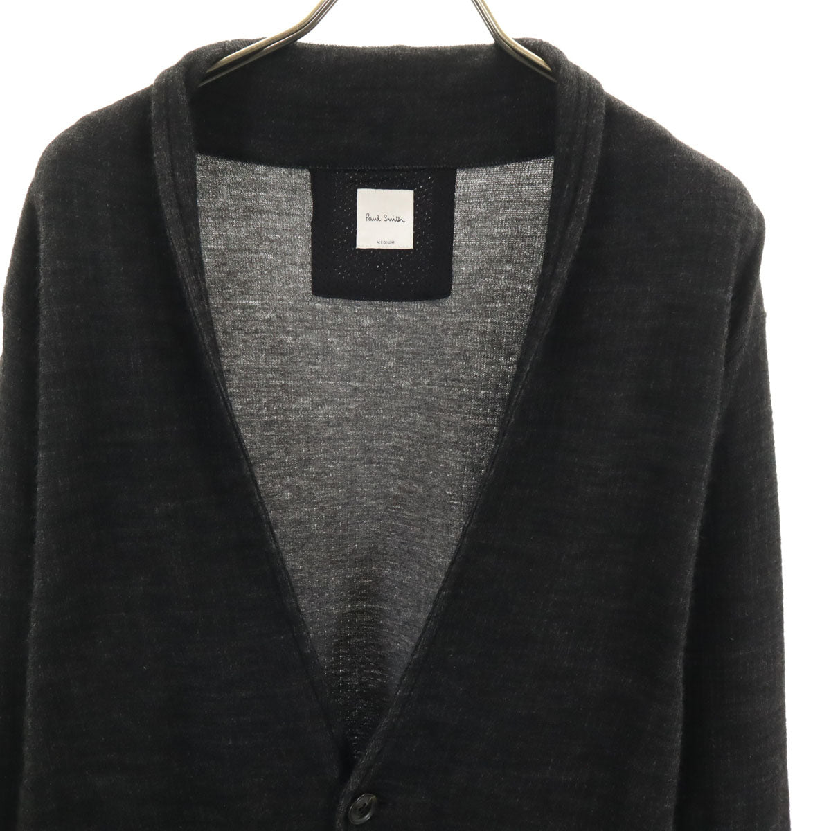 Paul Smith ポールスミス 日本製 長袖 ニットカーディガン M ブラック系 メンズ