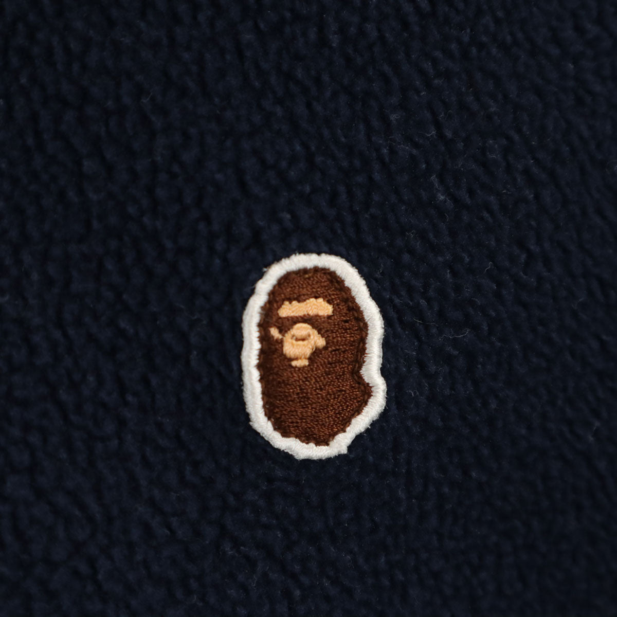 A BATHING APE アベイシングエイプ 日本製 長袖 フリース ジップパーカー S ネイビー メンズ