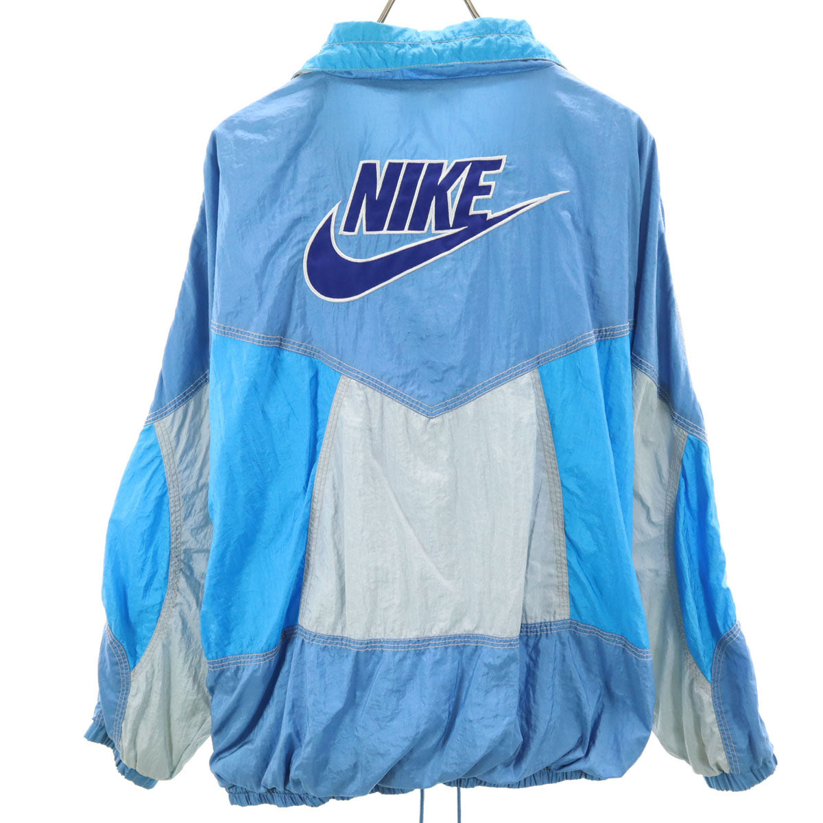 NIKE ナイキ 90s オールド 銀タグ バックロゴ ナイロンジャケット XL ブルー系 メンズ