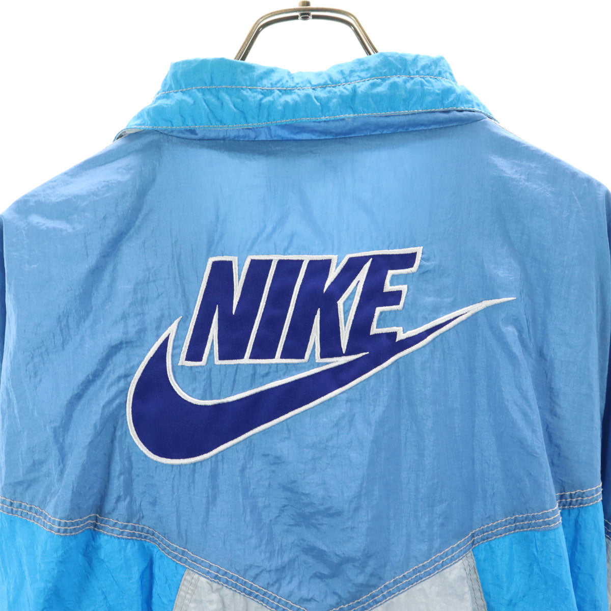 NIKE ナイキ 90s オールド 銀タグ バックロゴ ナイロンジャケット XL ブルー系 メンズ